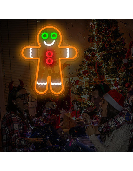 Letrero de Neón LED Hombre de Jengibre 38x31.5 cm Geeinar