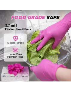 Guantes de Nitrilo Desechables FINITEX Rosa 100 Unidades 3.5mil 2