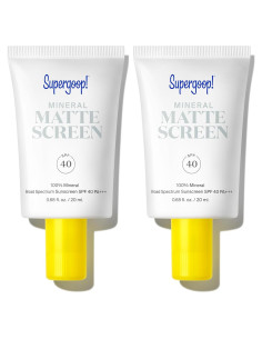 Protector Solar Mineral Supergoop! Pantalla Mate SPF 40 20 mL x2