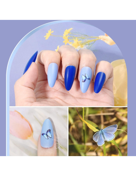 Kit de Uñas Postizas TsMADDTs Almendra 720pcs 24 Colores