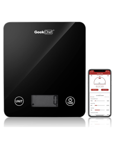 Escala Digital Geek Chef Inteligente 5 kg Vidrio Negro