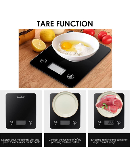 Escala Digital Geek Chef Inteligente 5 kg Vidrio Negro