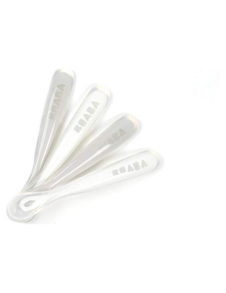 Set de Cucharas de Silicona BEABA para Bebés - 4 Piezas