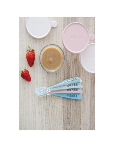 Set de Cucharas de Silicona BEABA para Bebés - 4 Piezas
