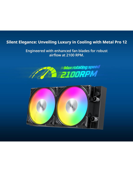 Enfriador Líquido AIO MONTECH HyperFlow ARGB 240mm - Negro Enfriador Líquido AIO MONTECH HyperFlow ARGB 240mm - Negro