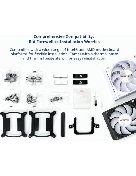 Enfriador Líquido AIO MONTECH HyperFlow ARGB 240mm - Negro Enfriador Líquido AIO MONTECH HyperFlow ARGB 240mm - Negro