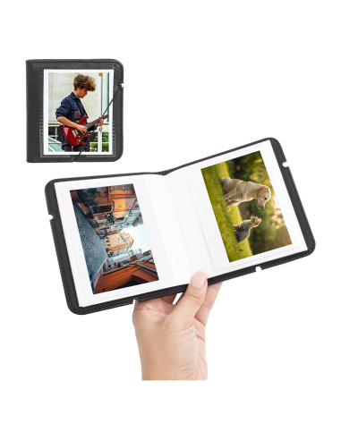 Álbum de fotos pequeño HIYQIN para Instax Wide 28 bolsillos - Negro