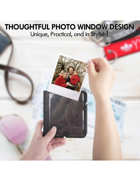 Álbum de fotos pequeño HIYQIN para Instax Wide 28 bolsillos - Negro