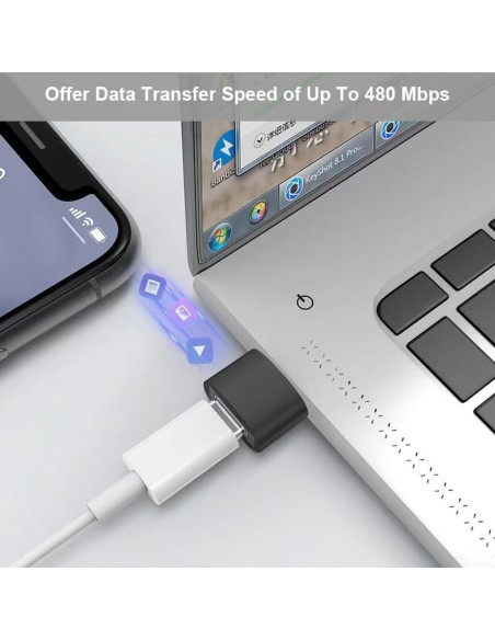 Adaptador USB a USB-C USHEMI - Paquete de 2, Carga y Transferencia