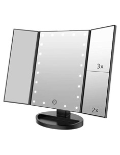 Espejo de Maquillaje Infitrans Trifold con Luces LED 1X 2X 3X