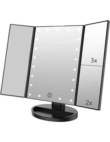 Espejo de Maquillaje Infitrans Trifold con Luces LED 1X 2X 3X