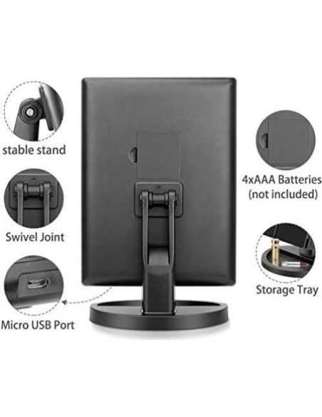 Espejo de Maquillaje Infitrans Trifold con Luces LED 1X 2X 3X