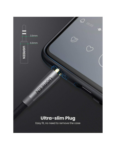 Cable de Audio UGREEN 3.5mm Macho a Macho 0.46m Nylon