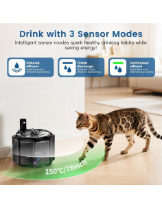 Fuente de Agua para Gatos PURUYE 3.2L Batería Recargable 2