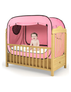 Carpa de Cama Plegable para Bebés Porayhut Rosa 135x68.5 cm