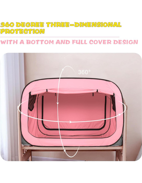 Carpa de Cama Plegable para Bebés Porayhut Rosa 135x68.5 cm