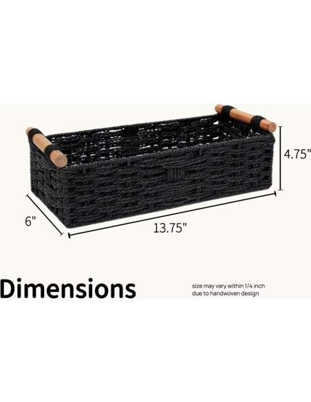 Cesta de Almacenamiento Rattanzenith Negra 35.56x15.24x10.16 cm