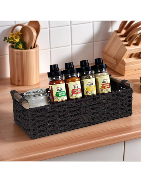 Cesta de Almacenamiento Rattanzenith Negra 35.56x15.24x10.16 cm