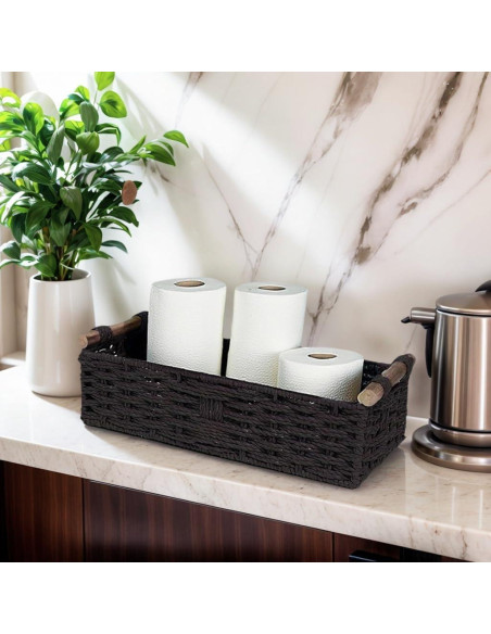 Cesta de Almacenamiento Rattanzenith Negra 35.56x15.24x10.16 cm