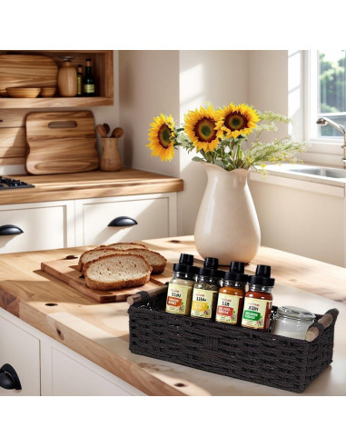 Cesta de Almacenamiento Rattanzenith Negra 35.56x15.24x10.16 cm