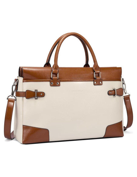 Maletín de Cuero BOSTANTEN para Mujeres 15.6" Albaricoque