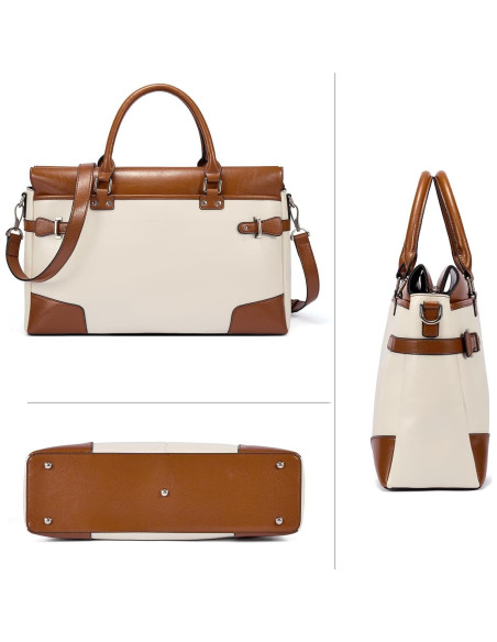 Maletín de Cuero BOSTANTEN para Mujeres 15.6" Albaricoque