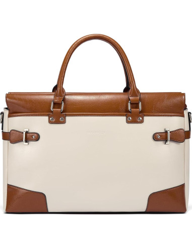 Maletín de Cuero BOSTANTEN para Mujeres 15.6" Albaricoque