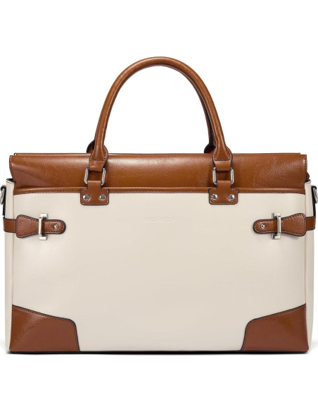 Maletín de Cuero BOSTANTEN para Mujeres 15.6" Albaricoque