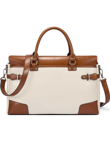 Maletín de Cuero BOSTANTEN para Mujeres 15.6" Albaricoque