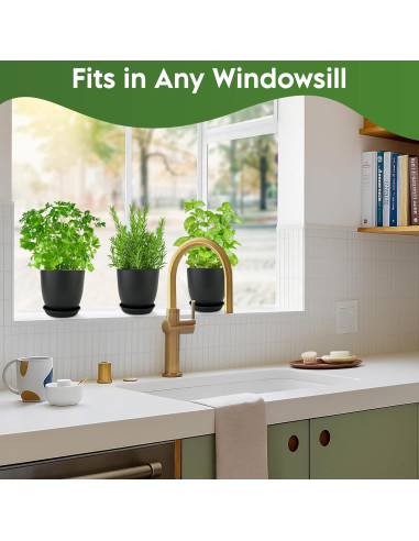 Kit de Jardín Interior JNGrow - Macetas Grandes y Regadera