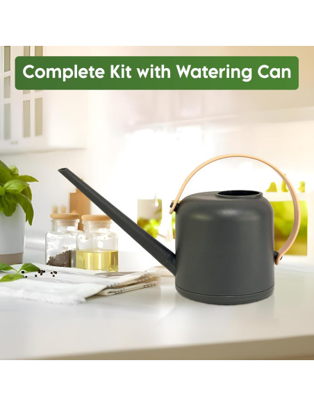 Kit de Jardín Interior JNGrow - Macetas Grandes y Regadera