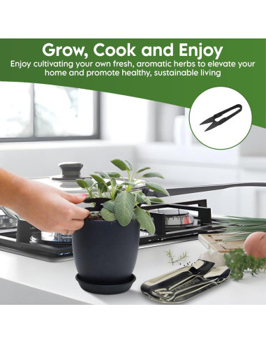 Kit de Jardín Interior JNGrow - Macetas Grandes y Regadera