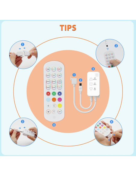 Controlador Dimmer MIWISE para Tiras LED RGB COB 4 Pines