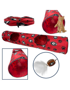 Túnel de Gato Pets First NCAA Georgia Bulldogs con Pelota 2