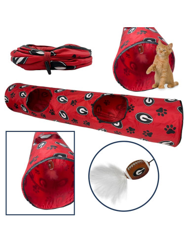 Túnel de Gato Pets First NCAA Georgia Bulldogs con Pelota