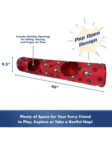 Túnel de Gato Pets First NCAA Georgia Bulldogs con Pelota