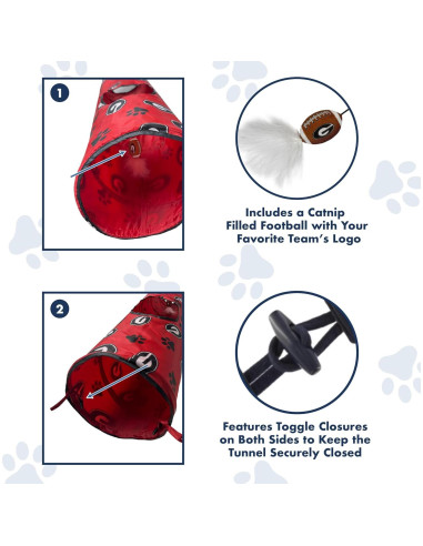 Túnel de Gato Pets First NCAA Georgia Bulldogs con Pelota