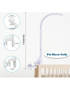 Soporte de Móvil para Cuna de Bebé SAGOOITS 60.96 cm Ajustable 2