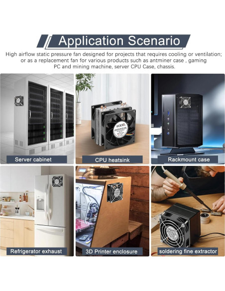 Ventilador de Caja 80mm WDERAIR WD8025DA 12V PWM 64 CFM Ventilador de Caja 80mm WDERAIR WD8025DA 12V PWM 64 CFM