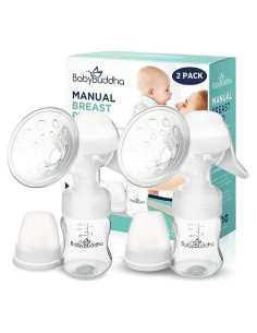 Bomba de Pecho Manual BabyBuddha - Paquete de 2, Sin Cable, Higiénica