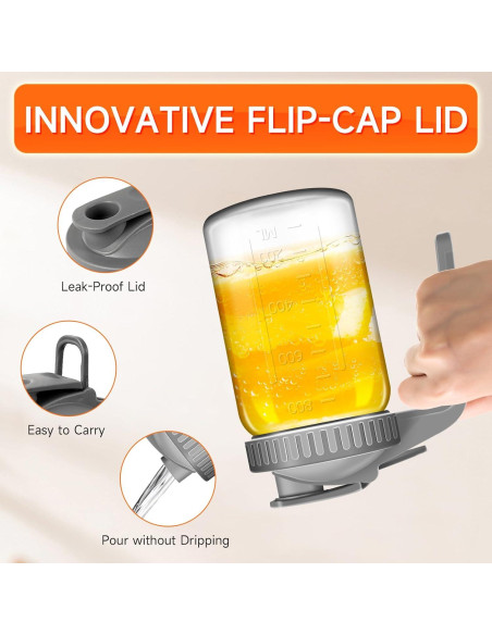 Jarra de Leche Materna OFDMNY 0.91L Vidrio Hermético con Tapa