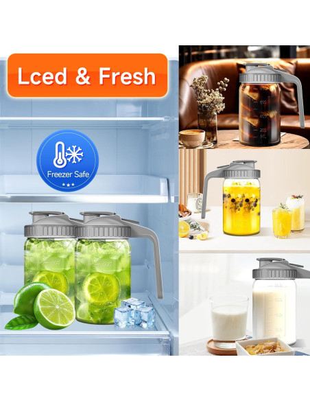 Jarra de Leche Materna OFDMNY 0.91L Vidrio Hermético con Tapa