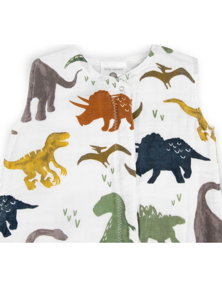 Saco de Dormir Muselina Algodón Amigos Dino 0-6 Meses 1.1 TOG