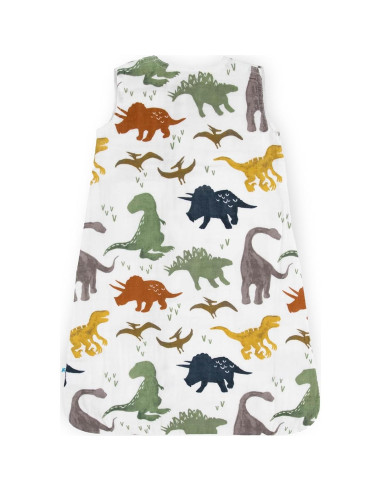 Saco de Dormir Muselina Algodón Amigos Dino 0-6 Meses 1.1 TOG