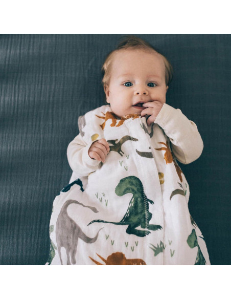 Saco de Dormir Muselina Algodón Amigos Dino 0-6 Meses 1.1 TOG