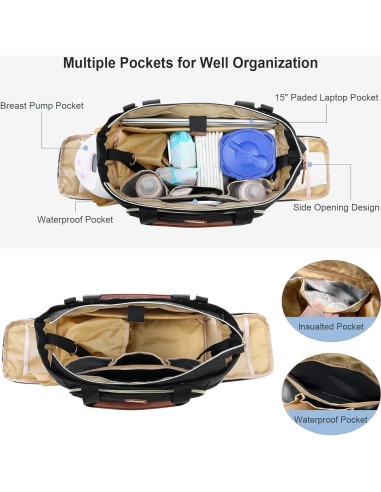 Bolsa de Extractor de Leche LOVEVOOK Set 3 Piezas Negra