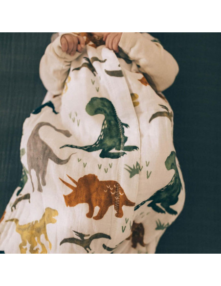 Saco de Dormir Muselina Algodón Amigos Dino 0-6 Meses 1.1 TOG