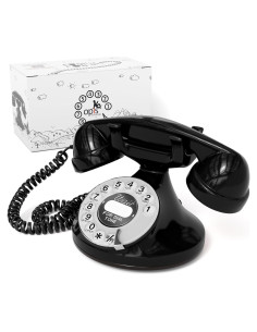 Teléfono Retro Opis FunkyFon Negro - Marcación Rotativa