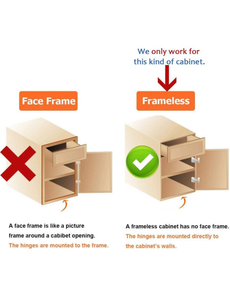 Bisagras de gabinete JQK negras cierre suave 100 4 unidades