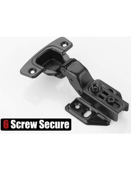 Bisagras de gabinete JQK negras cierre suave 100 4 unidades